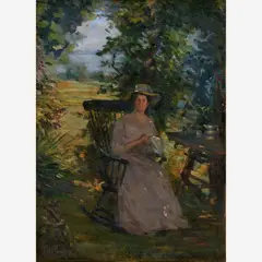 Letta Crapo Smith, Untitled (Woman Seated in the Shade), Oil on canvas