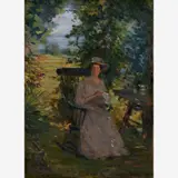 Letta Crapo Smith, Untitled (Woman Seated in the Shade), Oil on canvas