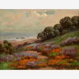 William Franklin Jackson, California Poppies and Lupine, Coast near San Francisco