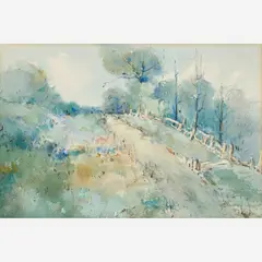 Kathryn E. Cherry, Landscape, 1919, Watercolor on paper
