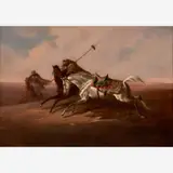Adolf Schreyer, The Chase, Oil on canvas