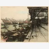 Luigi Kasimir, Bremen Freihafen, circa 1930s, Color etching and aquatint on paper