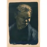 Käthe Kollwitz, Brustbild einer Arbeiterfrau mit Blauem Tuch (Working Woman with Blue Shawl), 1903, Color lithograph on paper