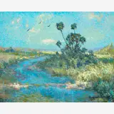 Franz Josef Bolinger, Morning in the Everglades, Oil on canvas