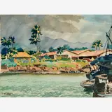 Edward T. Grigware, Port Allen, Kauai, Watercolor on paper
