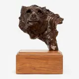 Sherry Salari Sander, Wolf Bust, 1981, Patinated bronze