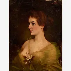 Moritz Stifter, Untitled (Portrait of a Woman), ca. late 19th c., Oil on board