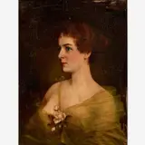 Moritz Stifter, Untitled (Portrait of a Woman), ca. late 19th c., Oil on board