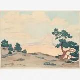 Norma Bassett Hall, Ship Rock, 1940, Color woodcut on paper