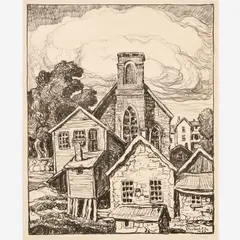 In Old Central City by Birger Sandzén, 1933, Lithograph on paper, offered May 2023