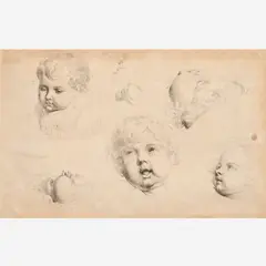 Figure study of a child by William Marshall Craig, 1806, Etching on paper, offered May 2023