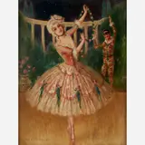 Archie Gunn, Harlequin Dancers (Columbine and Harlequin), Oil on canvas