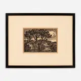 Birger Sandzén, A Kansas Landscape, 1935, Linocut on paper