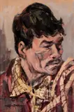Portrait of a man by Romeo Tabuena, 1959, Oil on Masonite, offered Nov 2022