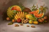 J.D. Castro, Still Life with Fruit, 1967, Oil on canvas