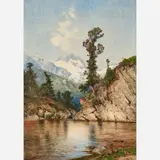 Ascan Lutteroth, Untitled (Alps lake landscape), 1900, Watercolor on paper