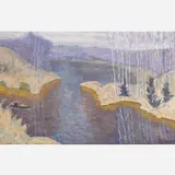 Gennady Iosifovich Malyshev, Untitled landscape, 1990, Oil on canvas