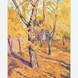 Gennady Iosifovich Malyshev, Autumn in the Garden, 1990, Oil on canvas