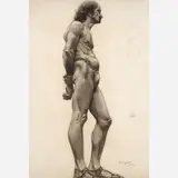 Wilton Glenn Cooper, Figure drawing, Charcoal on paper