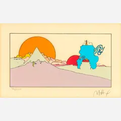 Time and Space by Peter Max, 1974, Color lithograph on paper, offered Jan 2022