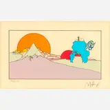 Peter Max, Time and Space, 1974, Color lithograph on paper
