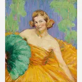 Agnes M. Richmond, Young Woman with Fan, 1919, Oil on canvas