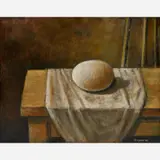 Lester Raymer, Egg, 1990, Oil on panel