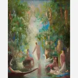 Walter Affroville Lewino, Untitled (Bathers), Oil on canvas