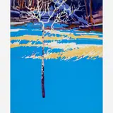 Buffalo Kaplinski, Lone Aspen & Cerulean Snow, 1975, Acrylic