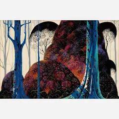 Jewel Forest by Eyvind Earle, 1988, Serigraph on paper, offered Oct 2021