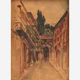 Gertrude Freyman, Rome, 1965, Watercolor on paper