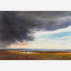 James R. Hamil, Untitled landscape, Watercolor on paper
