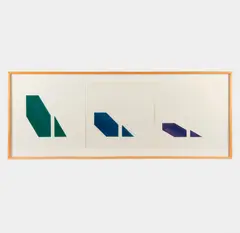 Sixty °, Forty-Five °, Thirty °, 1970 Three color lithographs on embossed paper 17 3/4" x 17 3/4" (each sheet) by Richard Smith, Pencil, offered Jun 2021
