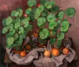 Wilbur Niewald, Three Geraniums with Onions