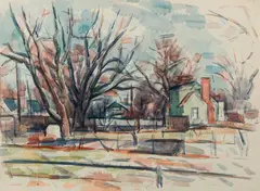 Studio View North by Wilbur Niewald, 1973, Watercolor on paper, offered Jun 2021