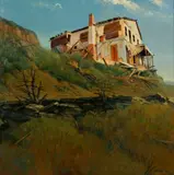 Robert Kalthoff, The Old House, Jerome Arizona, 1999, Oil on Masonite