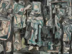 Persons of Entrance and Exit by Robert Green, 1958, Oil, offered Jun 2021