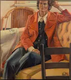 Henry Ransom, Untitled (Seated Woman), circa 1970s, Oil on canvas