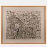 Howard Finster, Road of Eturnety, 1985, Lithograph on paper