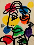 Peter Robert Keil, Pablo Picasso with a Hat, 1975, Oil on canvas