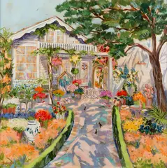 Dorothy Spangler, Discoveries of Carmel Gardens, Oil on canvas