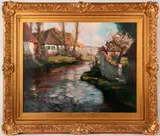George Ames Aldrich, Spring Morning, Canal in Western France