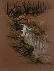 Autumn by Frederic James, 1960, Ink and gouache on paper, offered Mar 2021