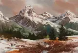 Joseph Bohler, Tetons, 1977, Watercolor on paper