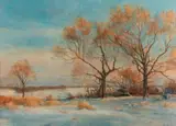 Doug Osa, Frost Covered Trees, 1990, Watercolor on paper