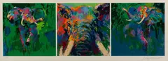 Elephant Triptych by LeRoy Neiman, 2002, Serigraph on paper, offered Sep 2020