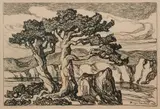 Arroyo with Trees by Birger Sandzén, 1925, Lithograph on paper, offered Mar 2020