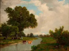 The Upper Wallkill, Orange County, NY by David Johnson, Oil on canvas, offered Mar 2020