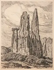 The Cathedral by Birger Sandzén, 1922, Lithograph on paper, offered Mar 2020