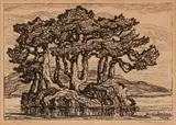 The Little Island by Birger Sandzén, 1924, Lithograph on paper, offered Mar 2020
